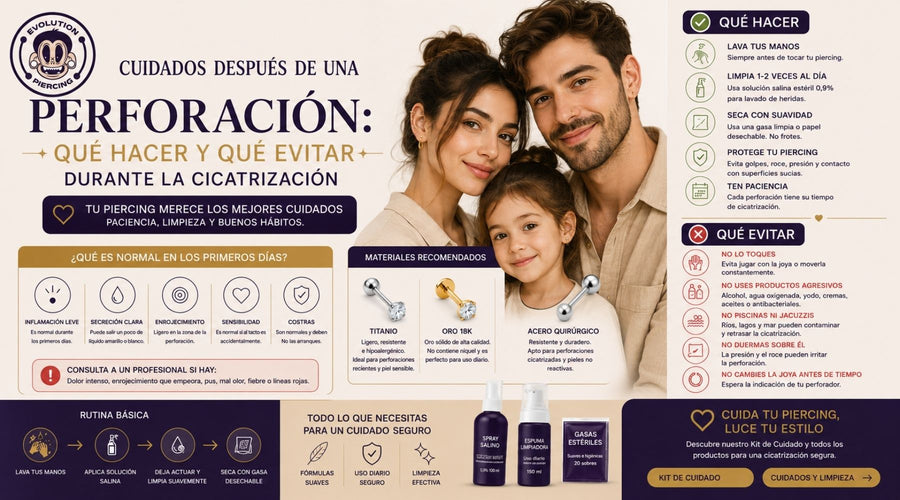 Cuidados después de una perforación: qué hacer y qué evitar durante la cicatrización