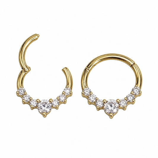 Aro Clicker Oro 18K Para Septum Daith Luxury para Piercing