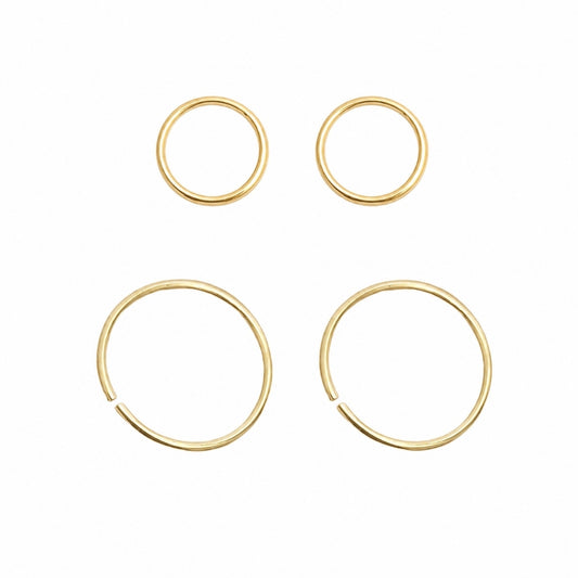 Aro En Oro 18K 6,7,8,9 mm Liso Y Trenzado | Evolution - EP383