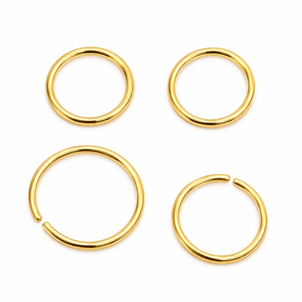 Aro Aros de 6, 7 y 8 mm, lisos, trenzados o diamantados en Oro 18K - EP383B | Evolution Piercing
