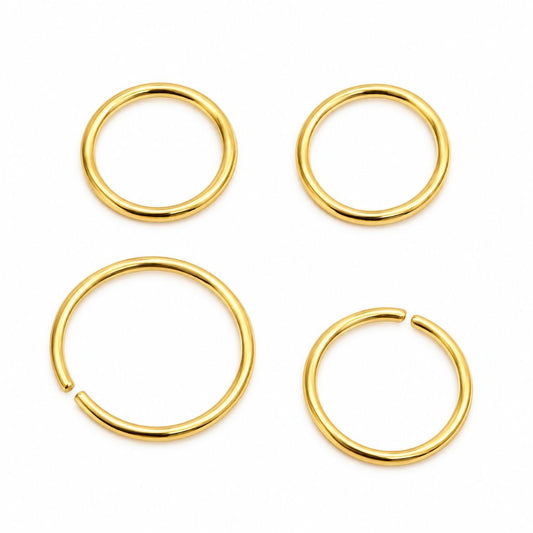 Aro Aros de 6, 7 y 8 mm, lisos, trenzados o diamantados en Oro 18K - EP383B | Evolution Piercing