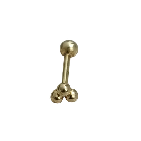 Barbell Oro 18K Trisquel para Piercing | Evolution Piercing - EP451