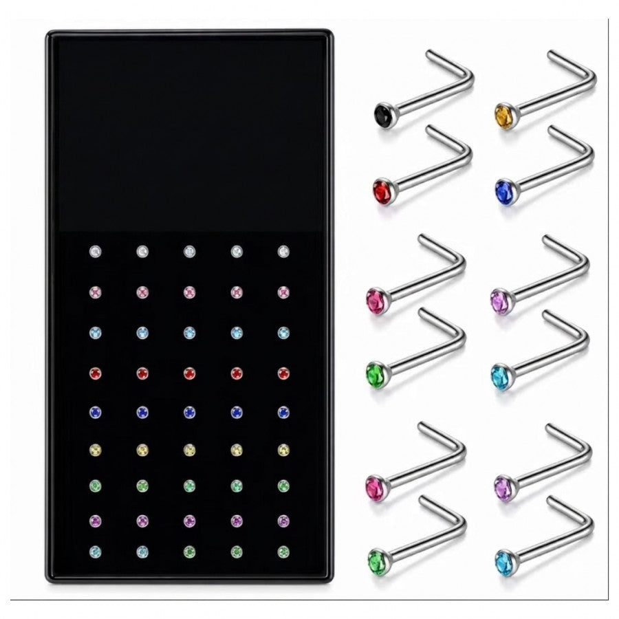 Nostril Formato en L, caja x 40 unidades en Acero - EP4B | Evolution Piercing