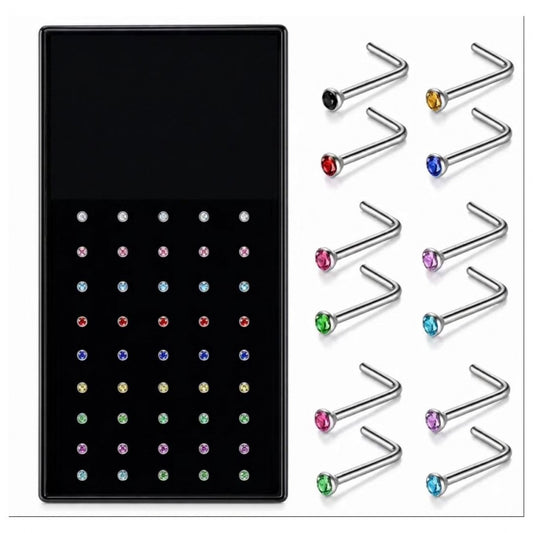 Nostril Formato en L, caja x 40 unidades en Acero - EP4B | Evolution Piercing