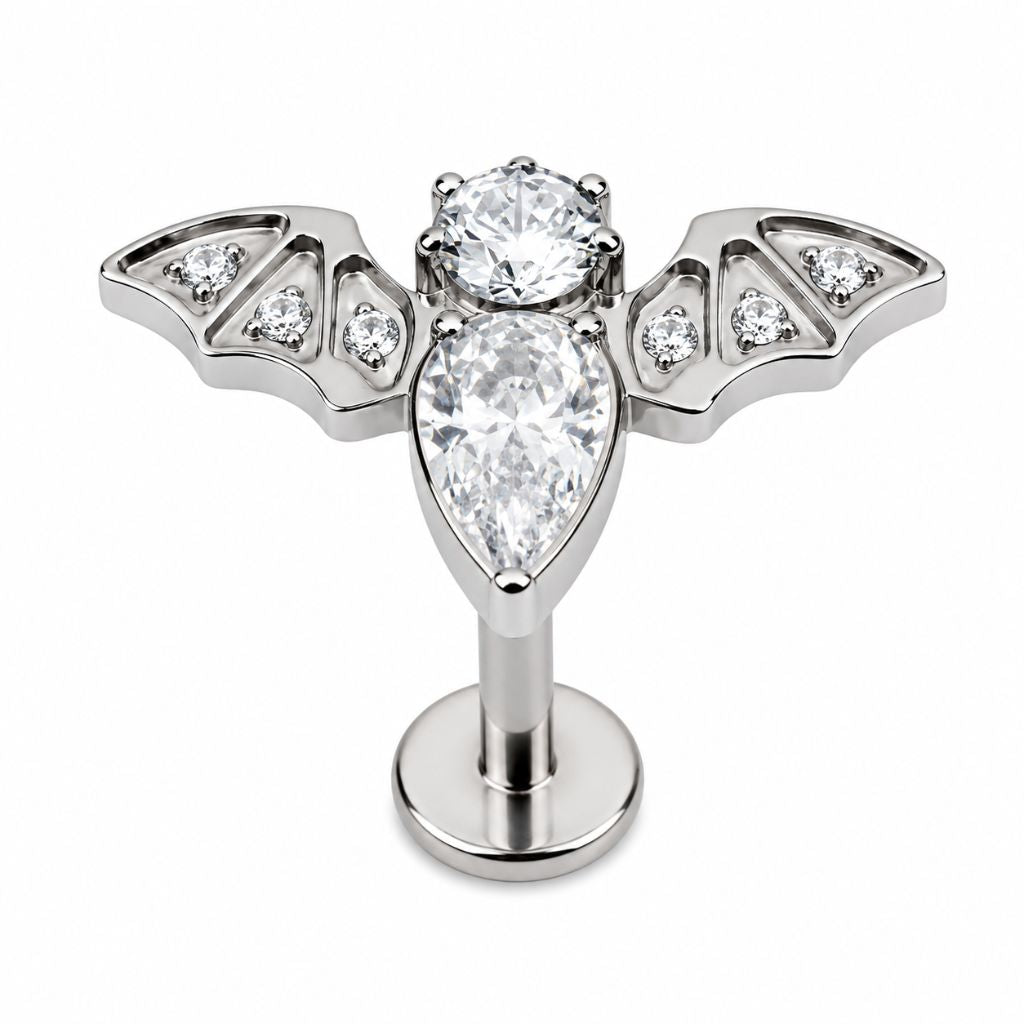 Labret Animal Con Piedras Murcielago A para Piercing | Evolution Piercing - EP269A