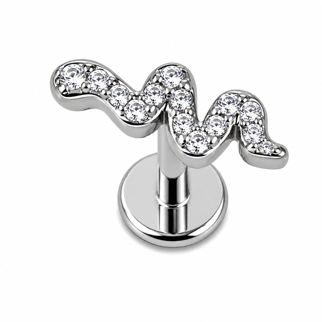 Labret Animal con Piedras Serpiente B para Piercing | Evolution Piercing - EP269B