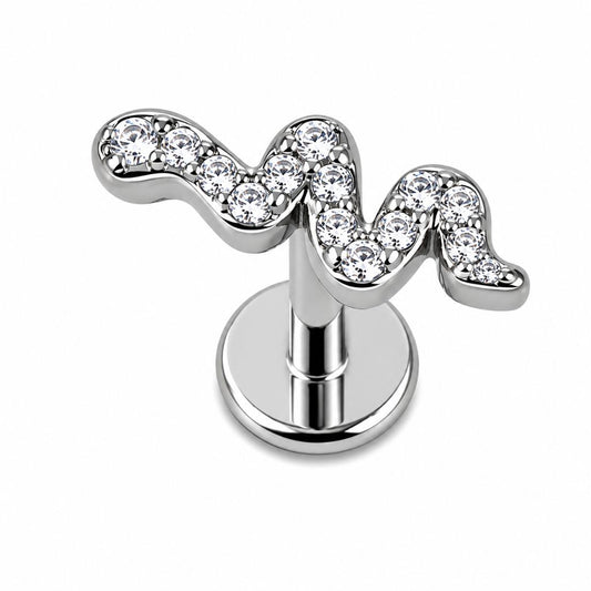 Labret Animal con Piedras Serpiente B para Piercing | Evolution Piercing - EP269B
