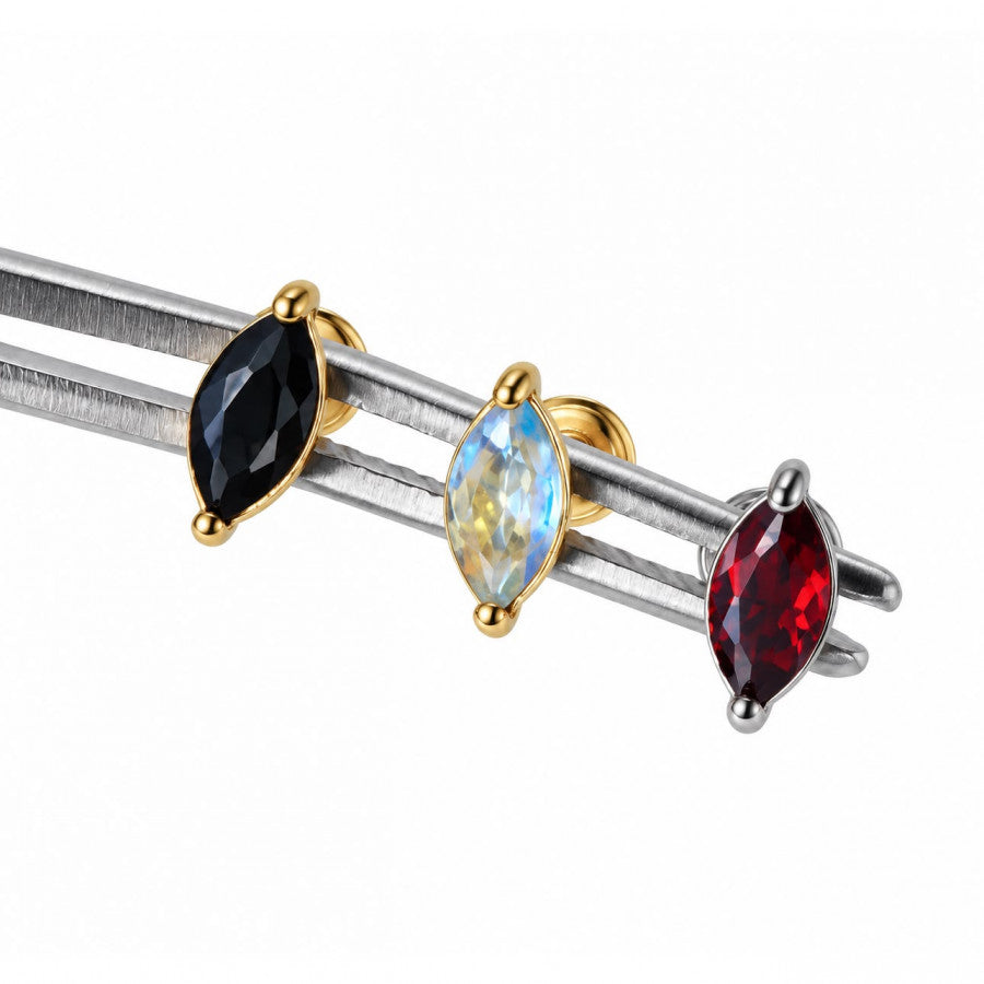 Labret Ojo de gato en Acero 316L - EP17D | Evolution Piercing