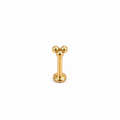 Labret Oro 18K Trisquel Rosca Interna - EP729R | Evolution Piercing