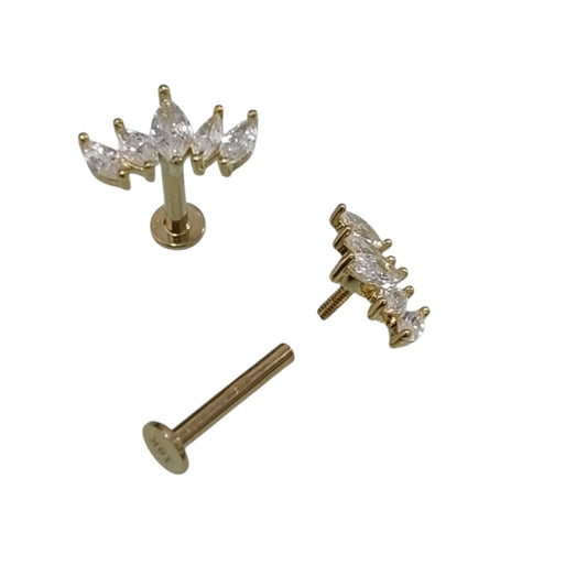 Labret Scapha Ancha Oro 18K Rosca Interna Luxury | Evolution - EP302