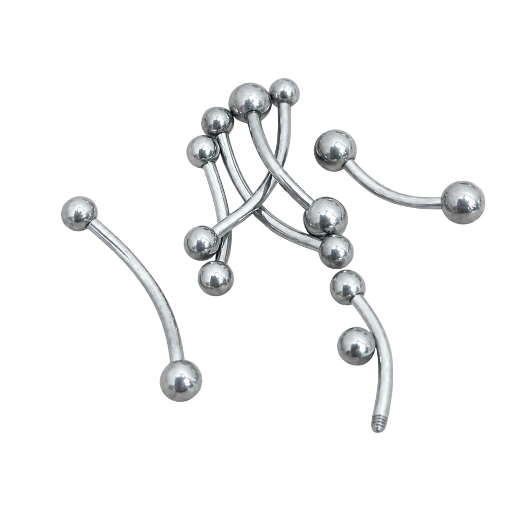 Microbanana Titanio Rosca Externa 16G Tamaño 8, 10, 12 para Piercing