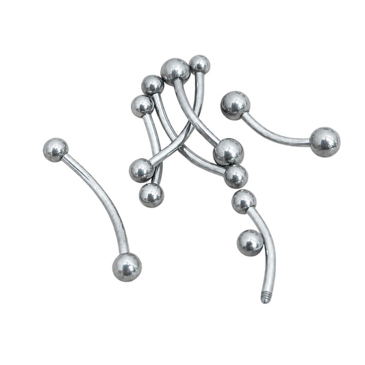 Microbanana Titanio Rosca Externa 16G Tamaño 8, 10, 12 para Piercing