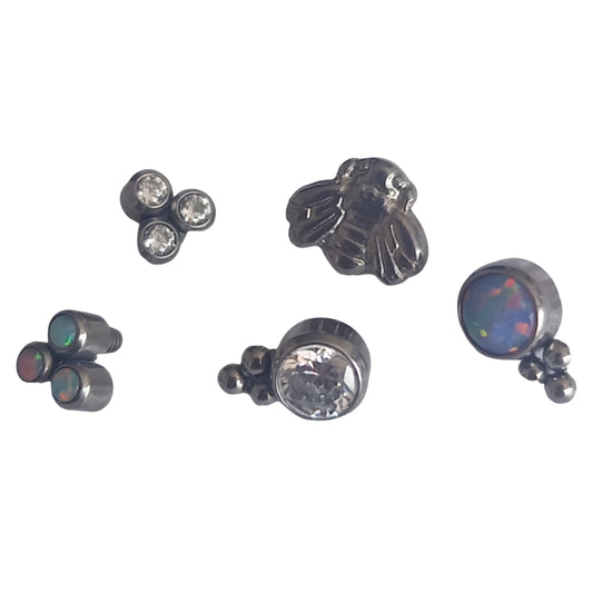 Microdermal Top Diseños Ópalo, Circón, Trisquel Circón, Abeja 14G para Piercing | Evolution Piercing - EP185