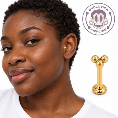 Labret Oro 18K Trisquel Rosca Interna