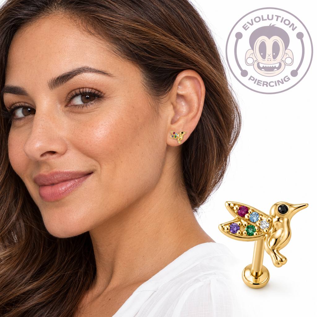 Labret Oro 18K Colibrí