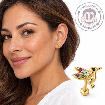 Labret Oro 18K Colibrí