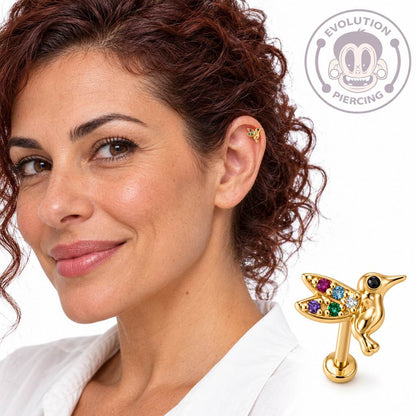 Labret Oro 18K Colibrí