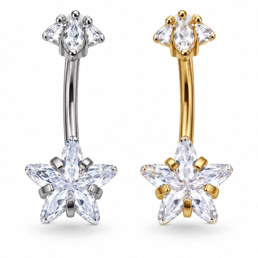 Ombligo Estrella con rosca interna en Acero 316L - EP116A | Evolution Piercing