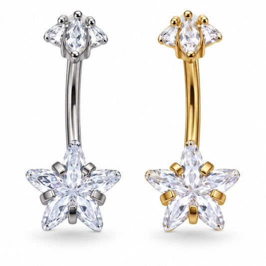 Ombligo Estrella con rosca interna en Acero 316L - EP116A | Evolution Piercing