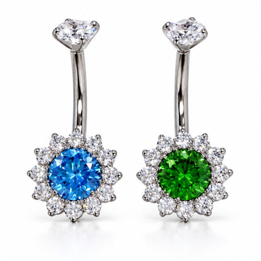 Ombligo Titanio Flor Radiante 14G - EP375B | Evolution Piercing