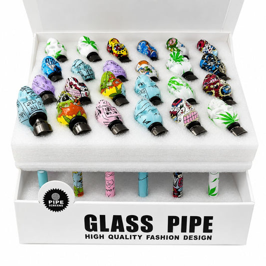 Pipa Vidrio Glass Pipe Diseño Calavera Y Redonda | Evolution Piercing - EP336