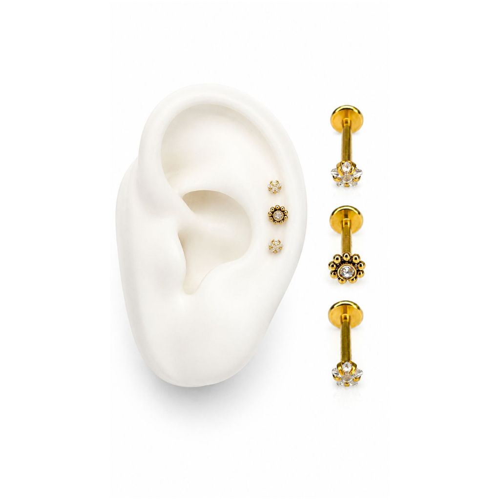 Pack 2 Estrellas + 1 Sol | Piercing Australiano