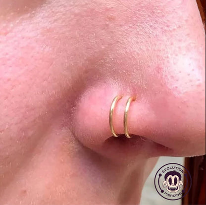 Pack X3: Aro Nostril Doble Acero - Efecto 2 En 1