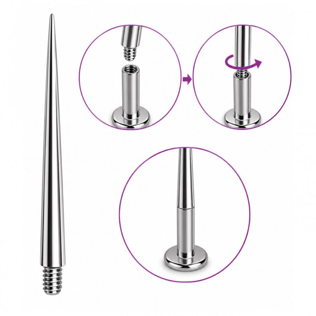 Taper Pasador Rosca Interna 18G, 16G y 14G | Evolution Piercing - EP199A
