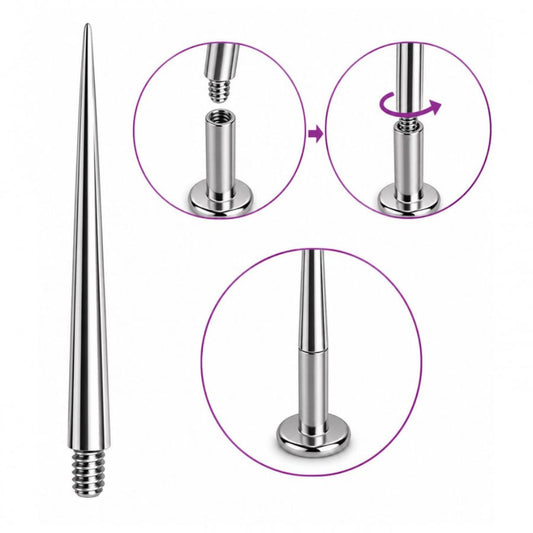 Taper Pasador Rosca Interna 18G, 16G y 14G | Evolution Piercing - EP199A
